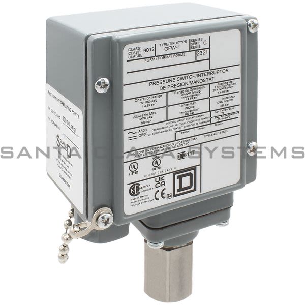 Square D 9012-GFW1 Pressure Switch Product Image