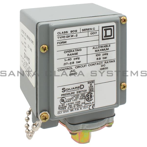 Square D 9012-GKW2 Pressure Switch Product Image