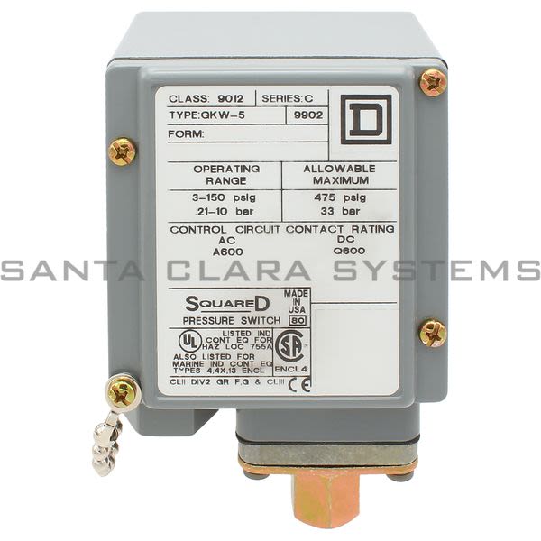 Square D 9012-GKW5 Pressure Switch Product Image