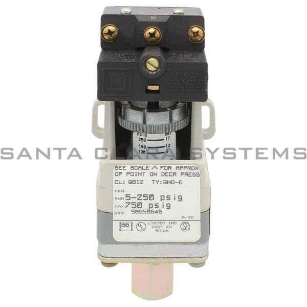 Square D 9012-GNO6 Pressure Switch Product Image