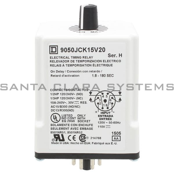 Square D 9050-JCK15V20 Timing Relay Product Image