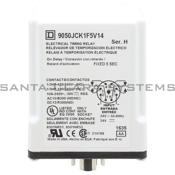 Square D 9050-JCK1F5V14 Timer Relay Product Image
