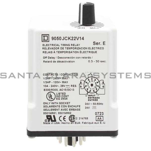 Square D 9050-JCK22V14 Timing Relay:0.3-30 Sec Product Image