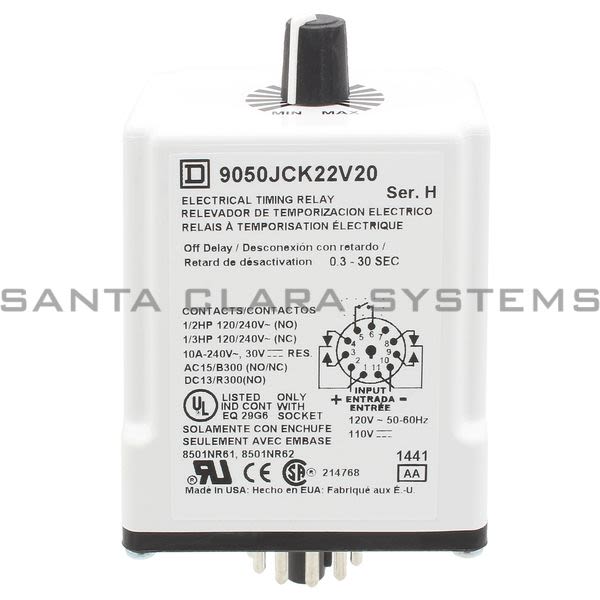 Square D 9050-JCK22V20 Timing Relay Product Image