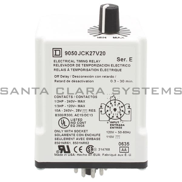Square D 9050-JCK27V20 Time Delay Relay Product Image