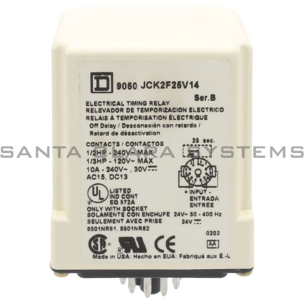 Square D 9050-JCK2F25V14 Timer Relay Product Image