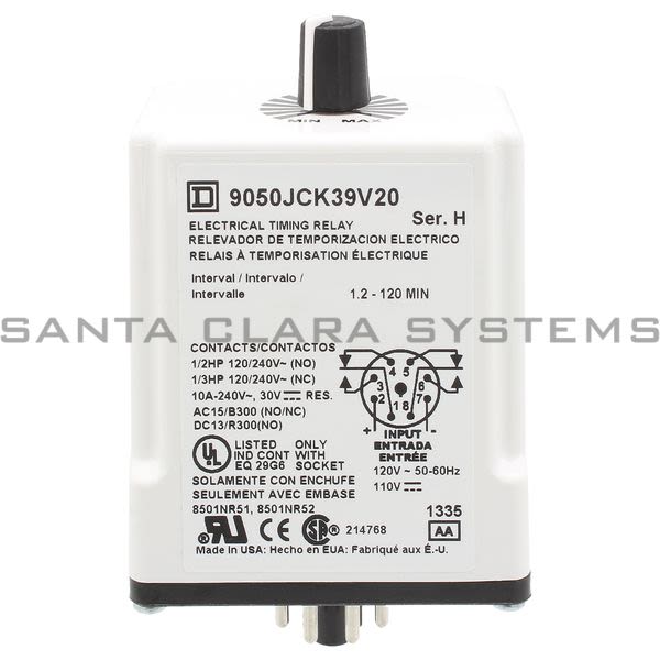 Square D 9050-JCK39V20 TIMER RELAY Product Image