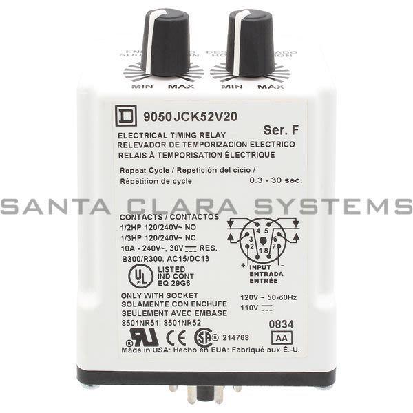 Square D 9050-JCK52V20 Timing Relay Product Image