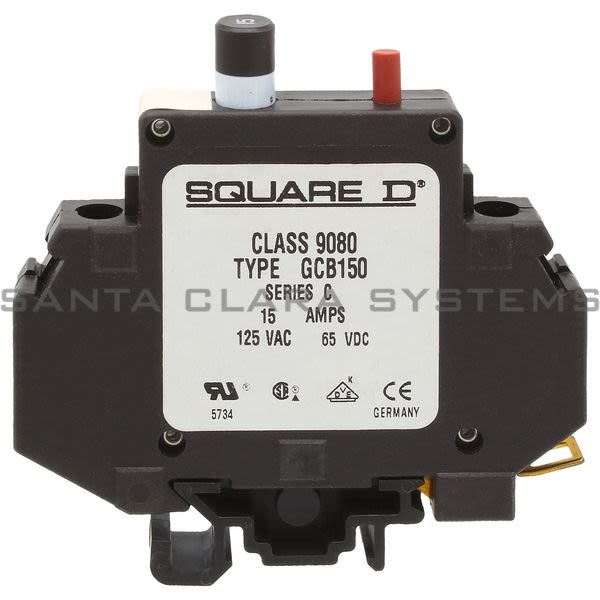 Square D 9080-GCB-150 Circuit Breaker 15amp 125VAC/65VDC DIN Rail MT Product Image
