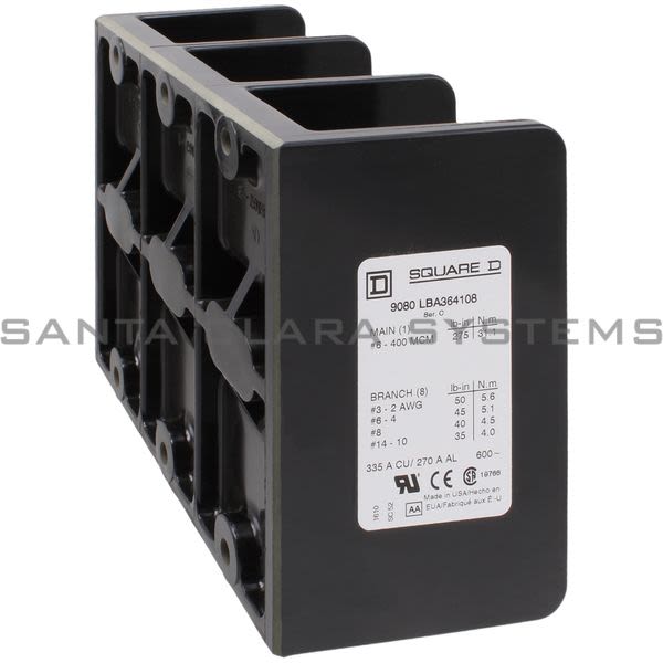 Square D 9080-LBA364108  Power Distribution Block Product Image