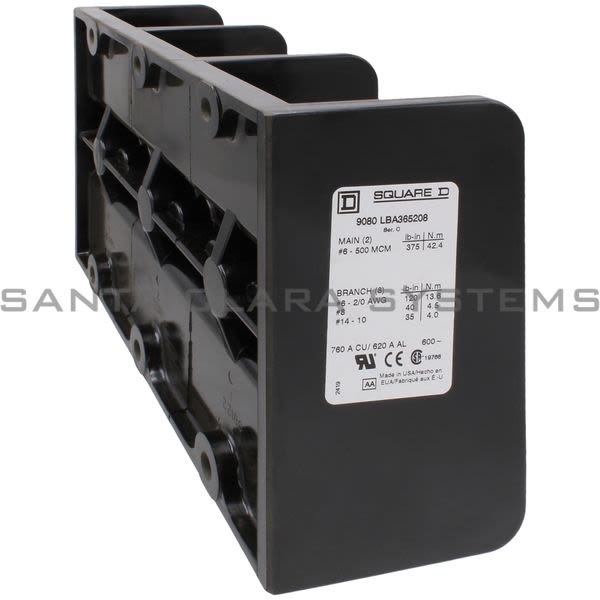 Square D 9080-LBA365208  Power Distribution Block Product Image