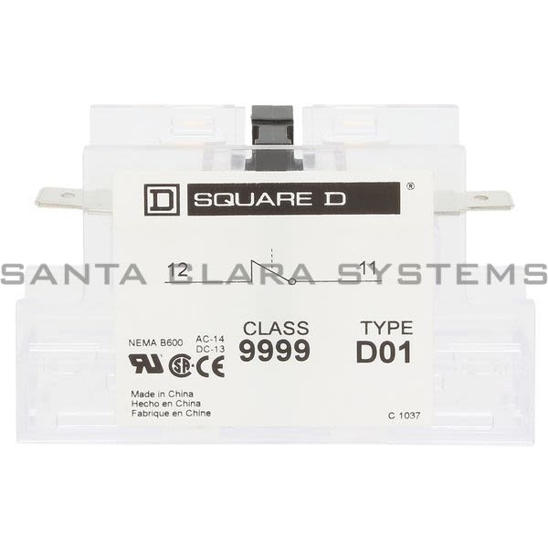 Square D 9999-D01 Auxiliary Contact Product Image