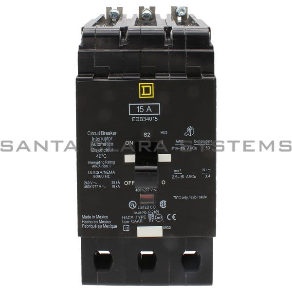 Square D EDB34015 Circuit Breaker Product Image