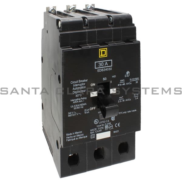 Square D EDB34030 Circuit Breaker Product Image
