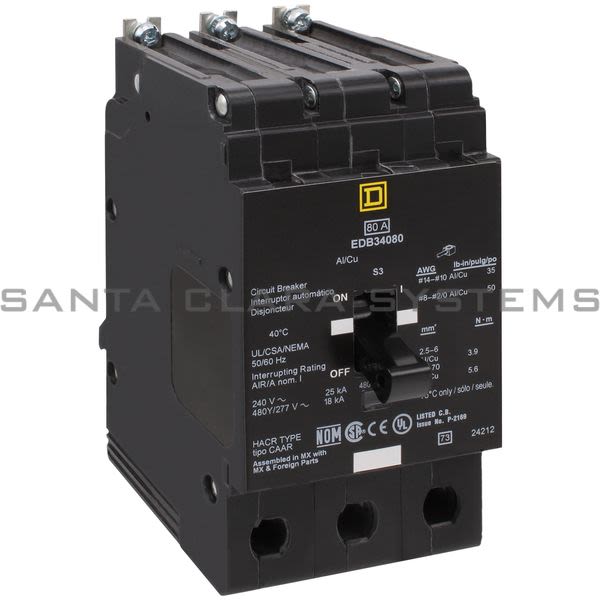 Square D EDB34080 Circuit Breaker Product Image