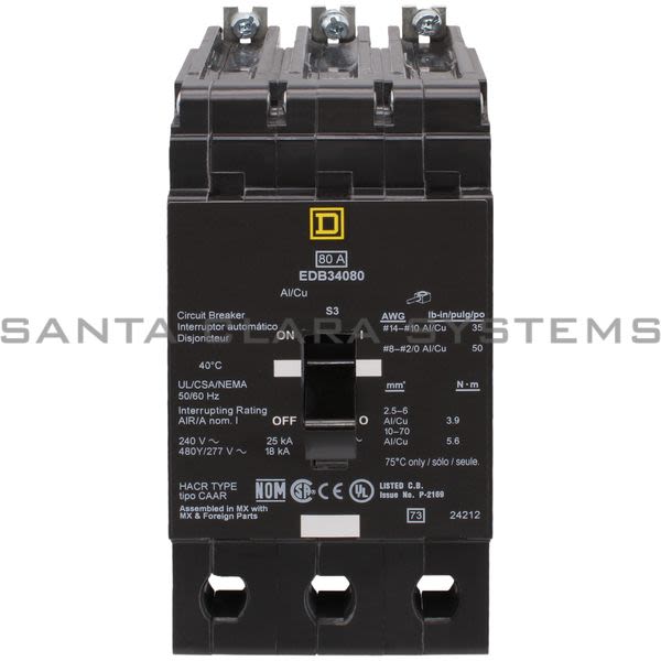 Square D EDB34080 Circuit Breaker Product Image