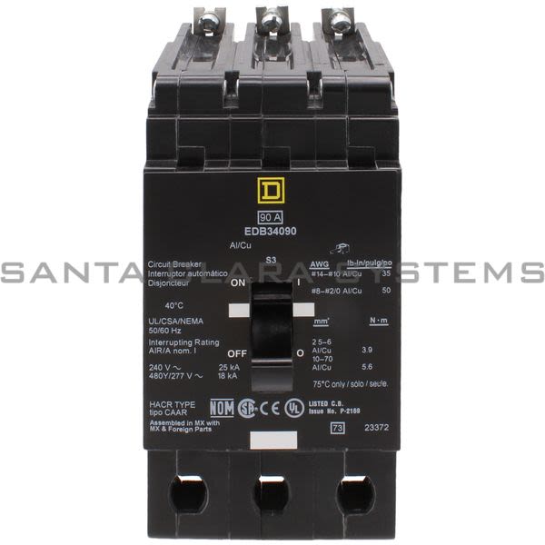 Square D EDB34090 Circuit Breaker Product Image