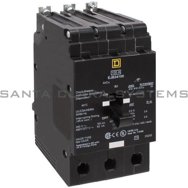 Square D EJB34100 Mini Circuit Breaker Product Image