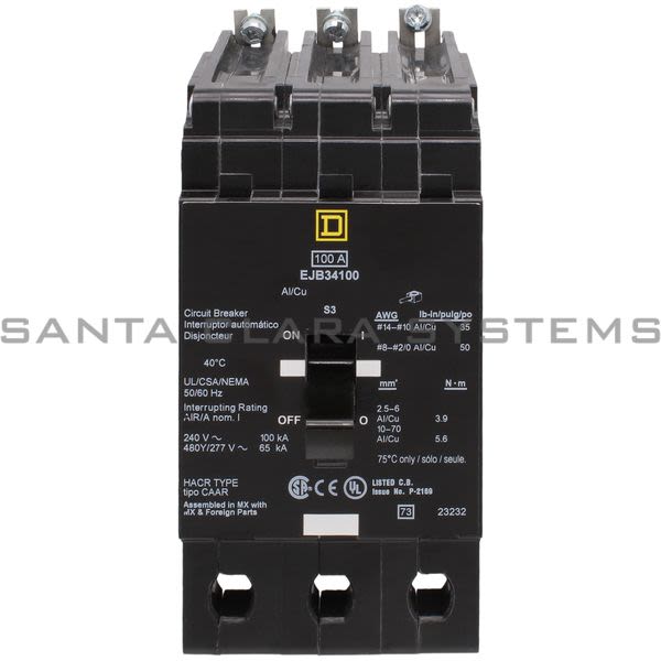 Square D EJB34100 Mini Circuit Breaker Product Image