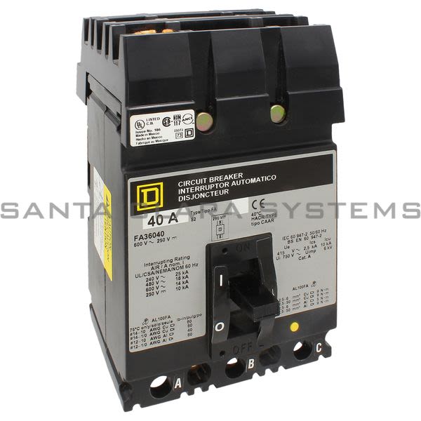 Square D FA36040 Circuit Breaker Product Image
