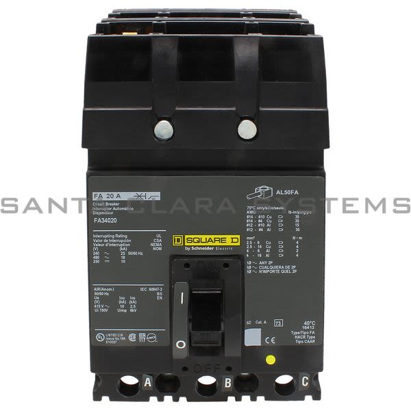 Square D FA34020 Circuit Breaker Product Image