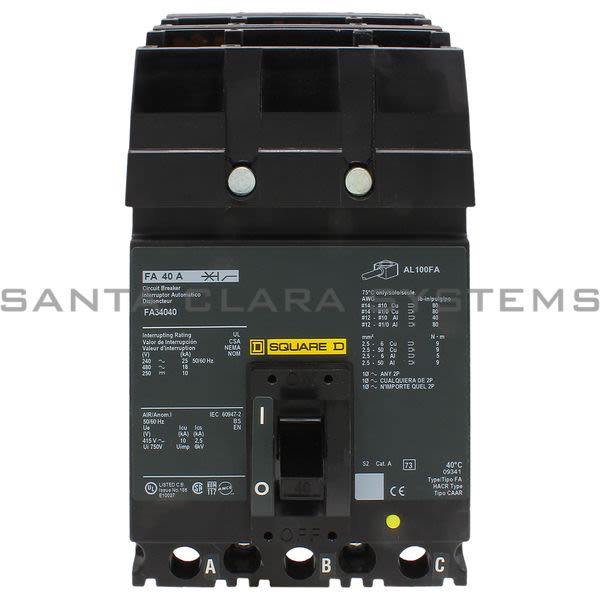 Square D FA34040 Circuit Breaker 40 amp Product Image