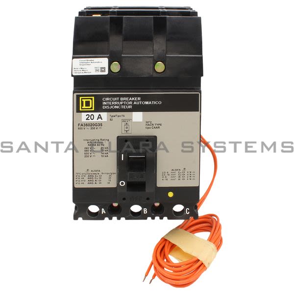 Square D FA36020G35 Circuit Breaker Product Image