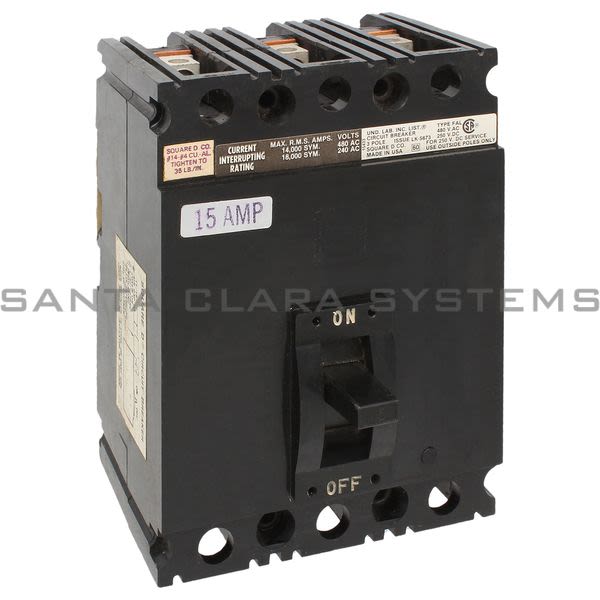 Square D FAL34015 Molded Case Circuit Breaker , 480VAC, 15A Product Image