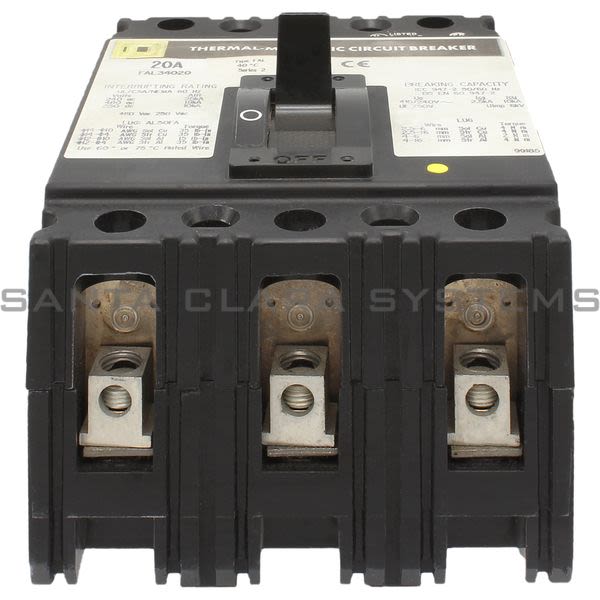 Square D FAL34020 Molded Case Circuit Breaker 480V 20A Product Image
