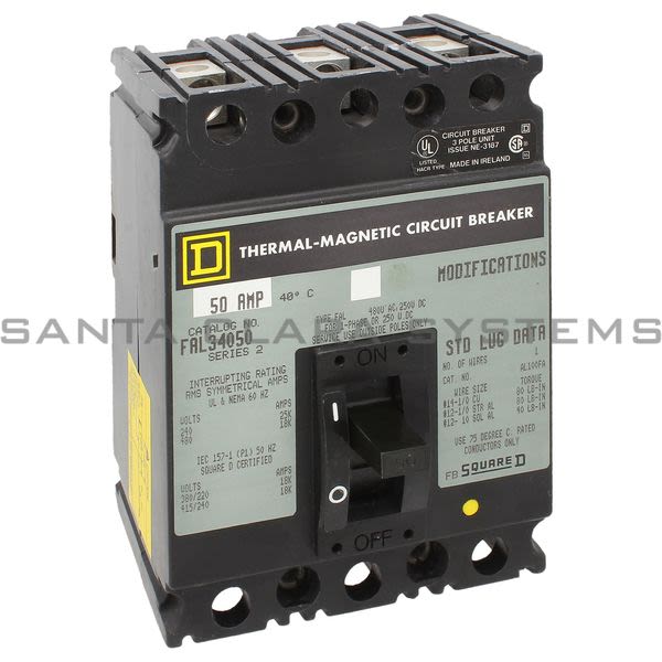 Square D FAL34050 Molded Case Circuit Breaker 480V 50A Product Image