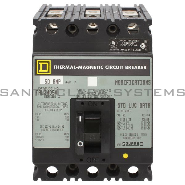 Square D FAL34050 Molded Case Circuit Breaker 480V 50A Product Image