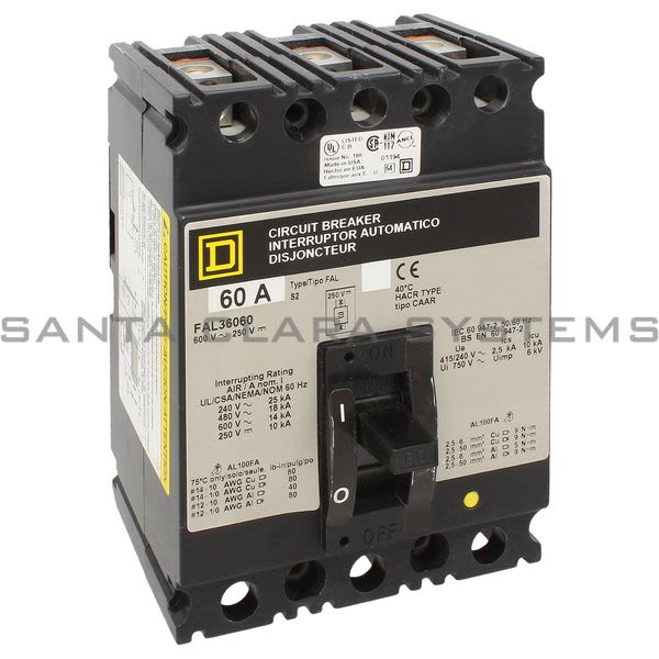 Square D FAL36060 Molded Case Circuit Breaker 480V 70A Product Image