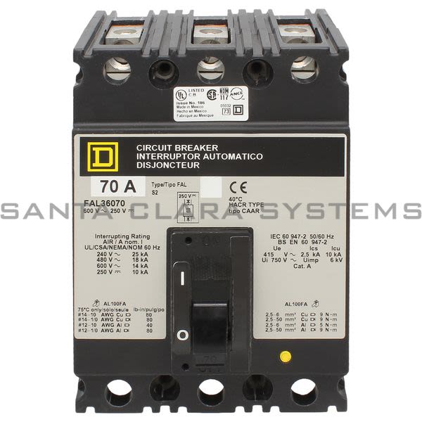 Square D FAL36070 Molded Case Circuit Breaker 480V 70A Product Image