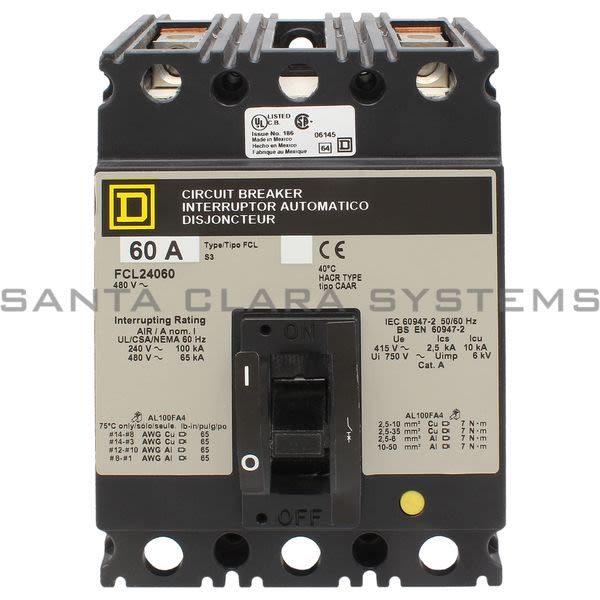 Square D FCL24060 Circuit Breaker Product Image