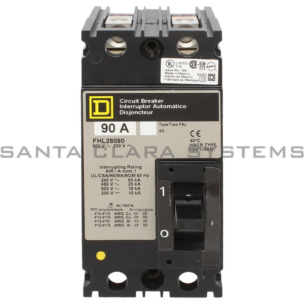 Square D FHL26090 Circuit Breaker FHL26090 Product Image