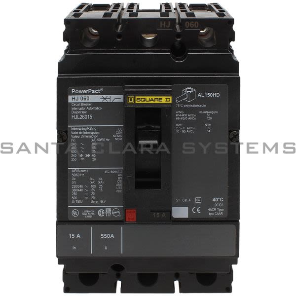 Square D HJL26015 Circuit Breaker Product Image