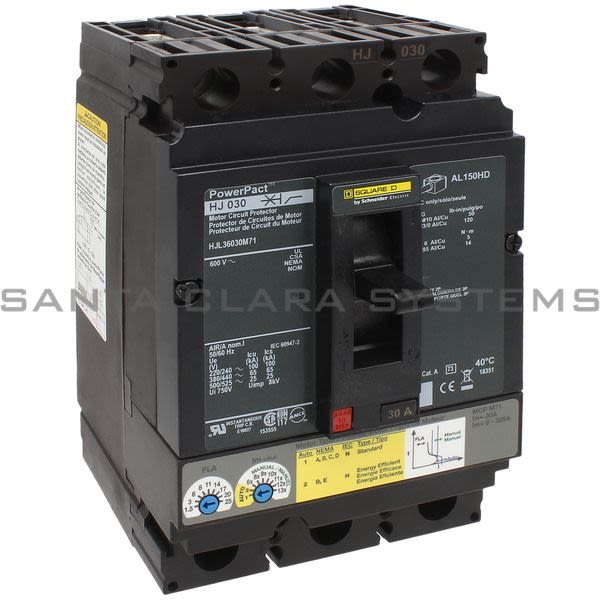 Square D HJL36030M71 Powerpact H-Frame Motor Circuit Protector Product Image
