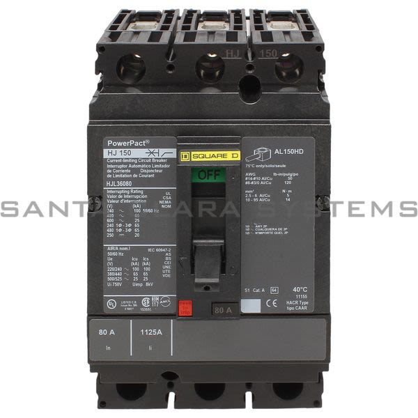 Square D HJL36080 Circuit Breaker Product Image