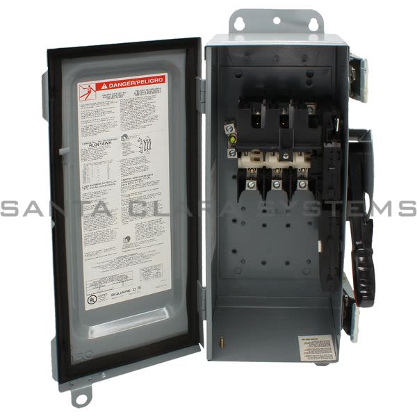 Square D HU361AWK Safety Switch, 30A, 3-Pole Non Fusible HU361AWK Product Image