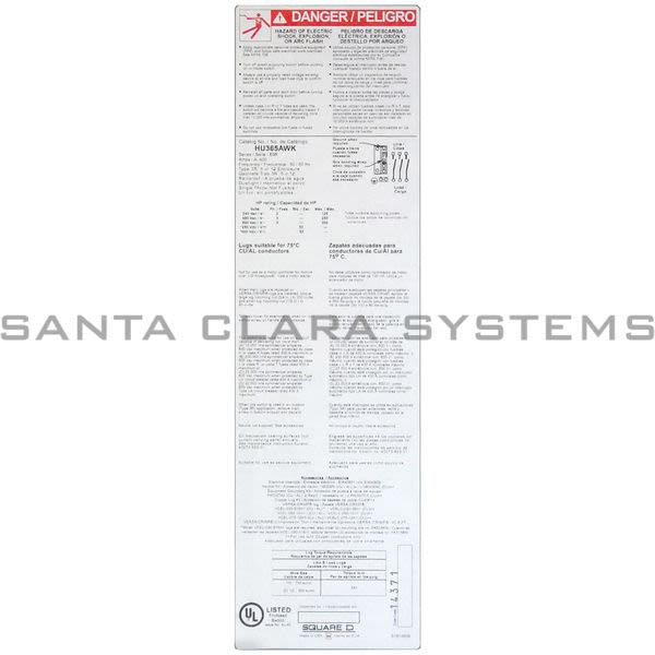 Square D HU365AWK Safety Switch Product Image
