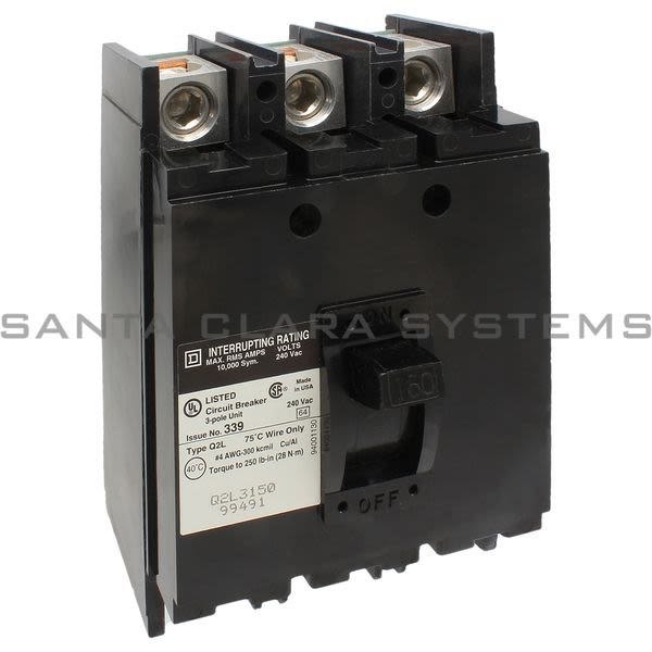 Square D Q2L3150 Molded Case Circuit Breaker 240V 150A Product Image