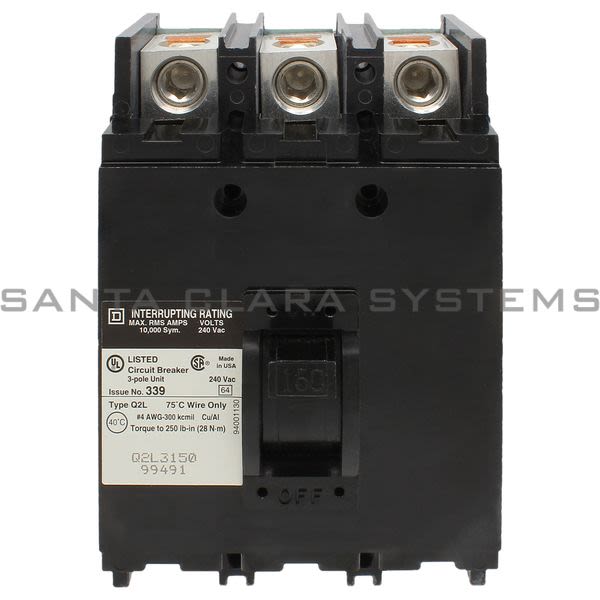 Square D Q2L3150 Molded Case Circuit Breaker 240V 150A Product Image