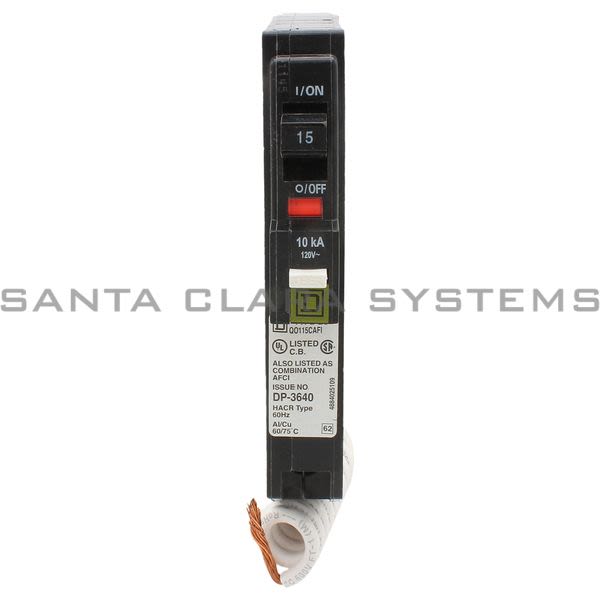 Square D QO115CAFI Arc-Fault Circuit Breaker 15 amp 1 Pole 120VAC Product Image