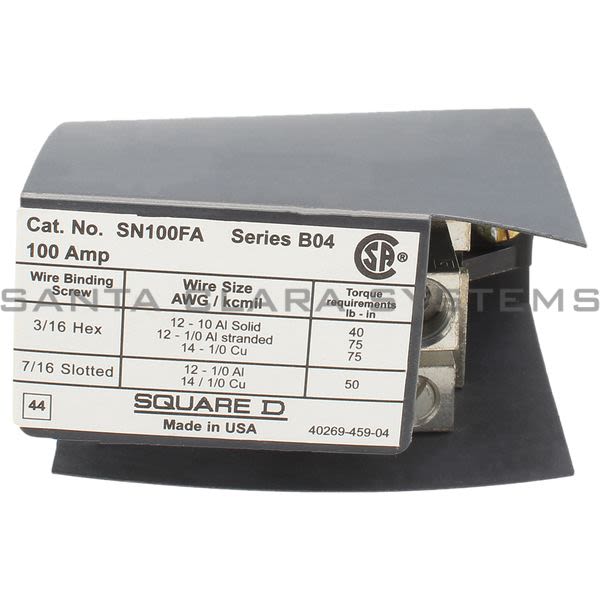Square D SN100FA Neutral Assembly Insulated Groundable Product Image