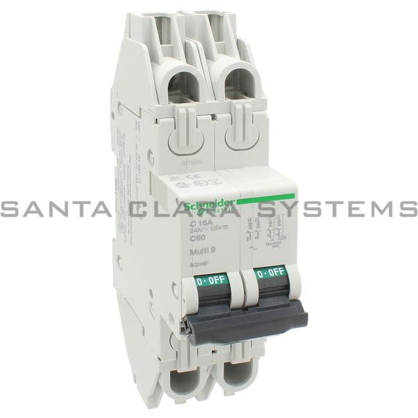 Telemecanique 60246F  Multi 9 - C60 UL489 - MCB - 2P - 15 A - C Curve - 240 V - 10 kA - finger safe Product Image