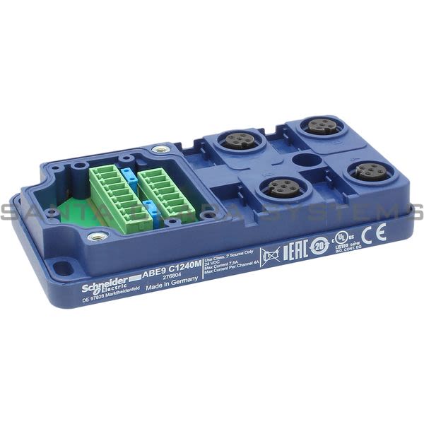 Telemecanique ABE9C1240M  IP67 passive splitter box - with 4 channels M12 connector Product Image