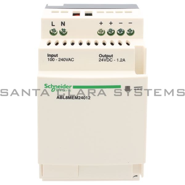 Telemecanique ABL8MEM24012 regulated SMPS - 1 or 2-phase - 100..240 V AC - 24 V - 1.2 A Product Image