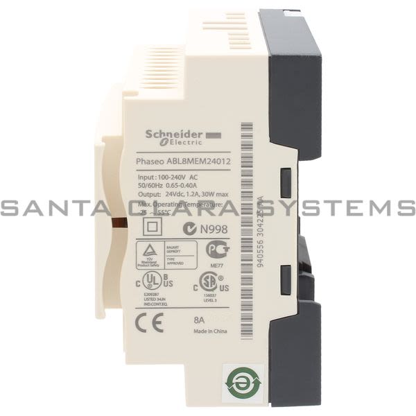 Telemecanique ABL8MEM24012 regulated SMPS - 1 or 2-phase - 100..240 V AC - 24 V - 1.2 A Product Image