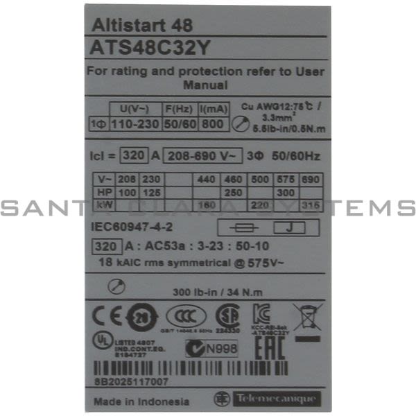 Telemecanique ATS48C32Y Soft Starter Product Image