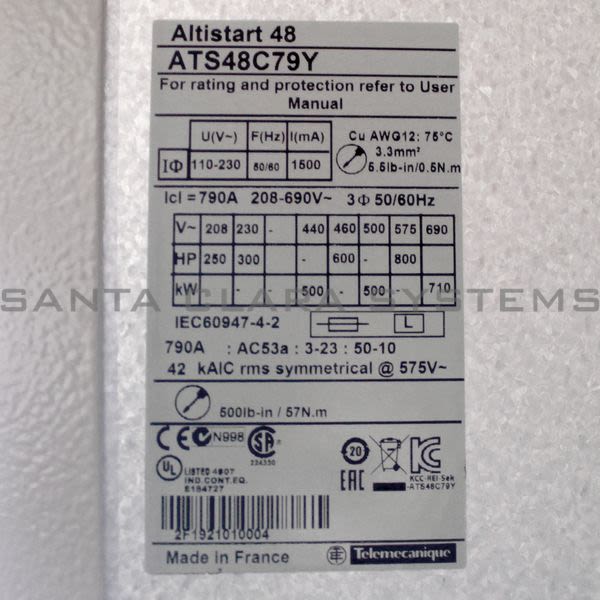 Telemecanique ATS48C79Y Soft Starter Product Image